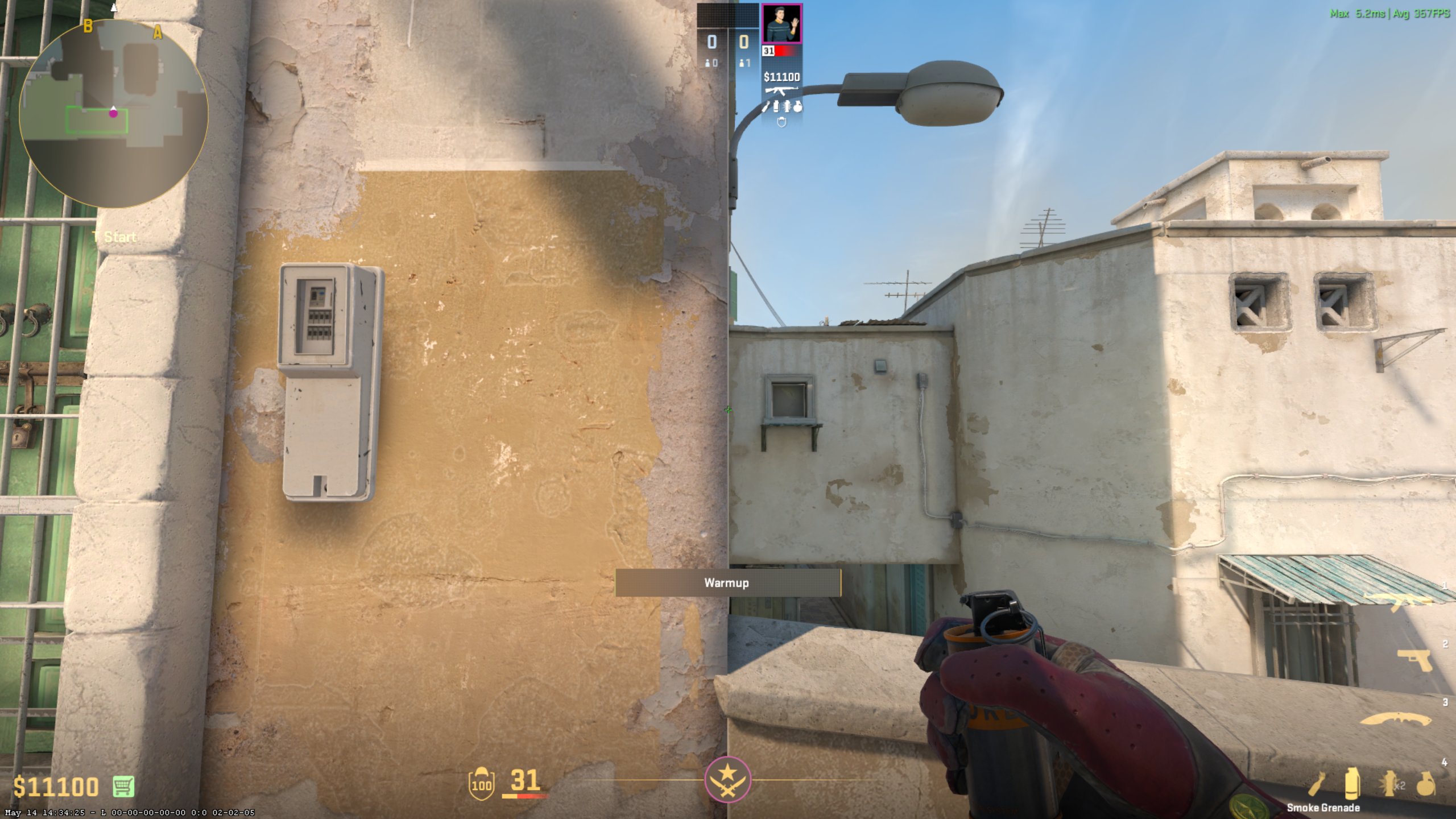 A Long corner smoke position