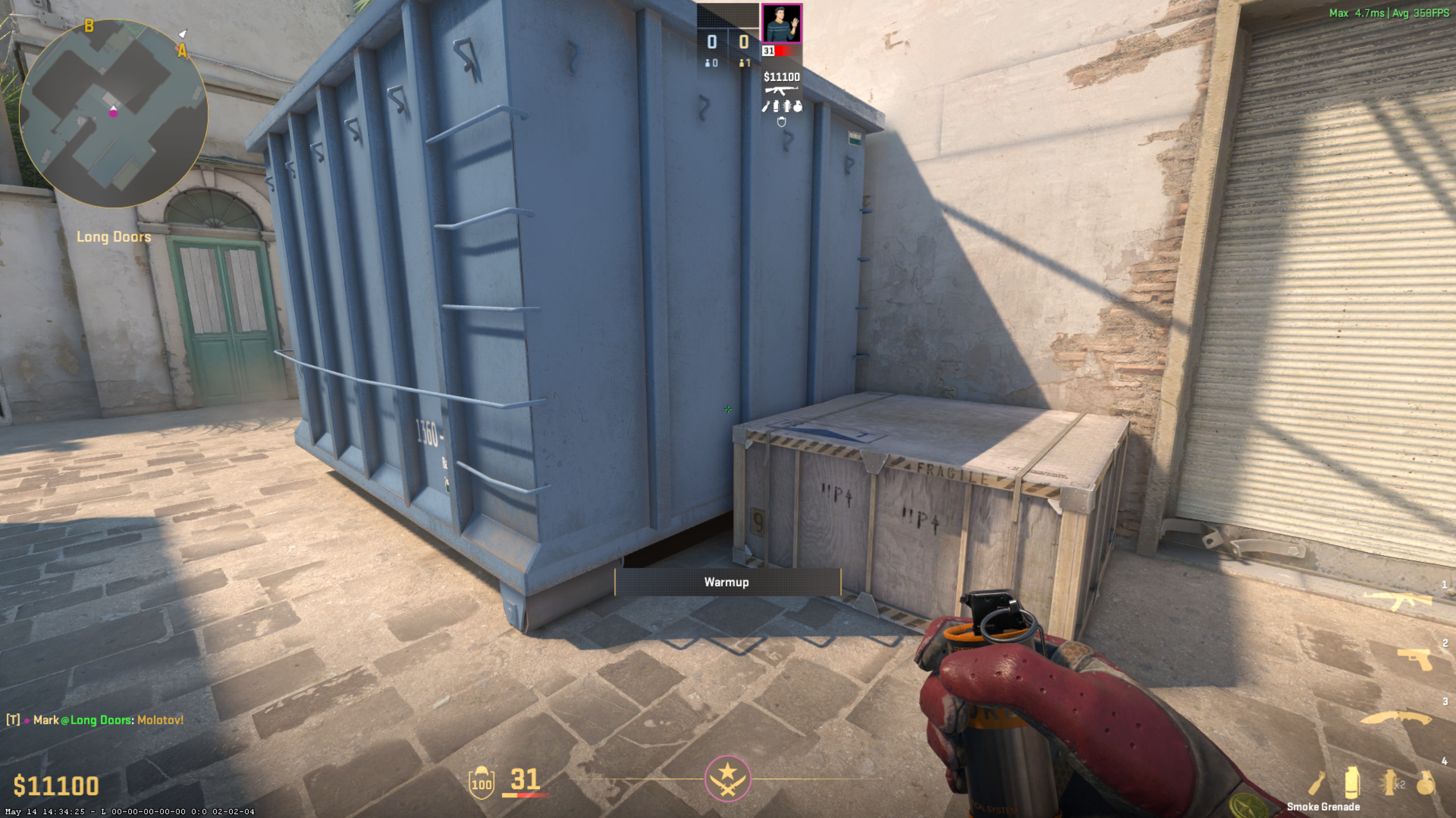 A Cross smoke position